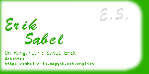 erik sabel business card
